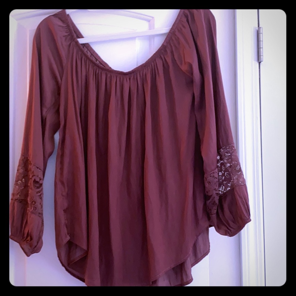 Plum colored boho style blouse